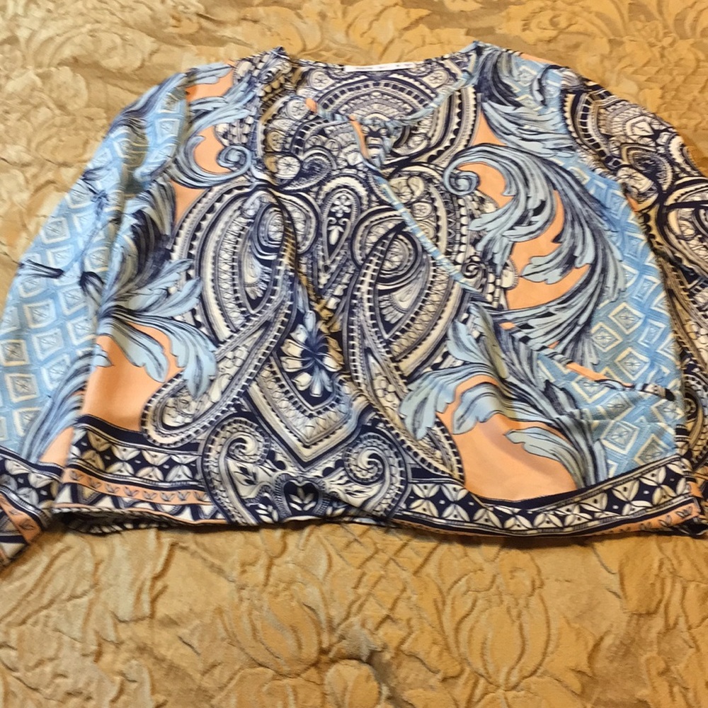 Faux wrap blouse